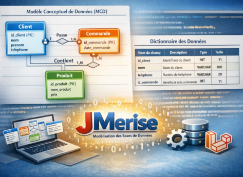 Utilisation de JMerise pour la création du MCD et du dictionnaire des données